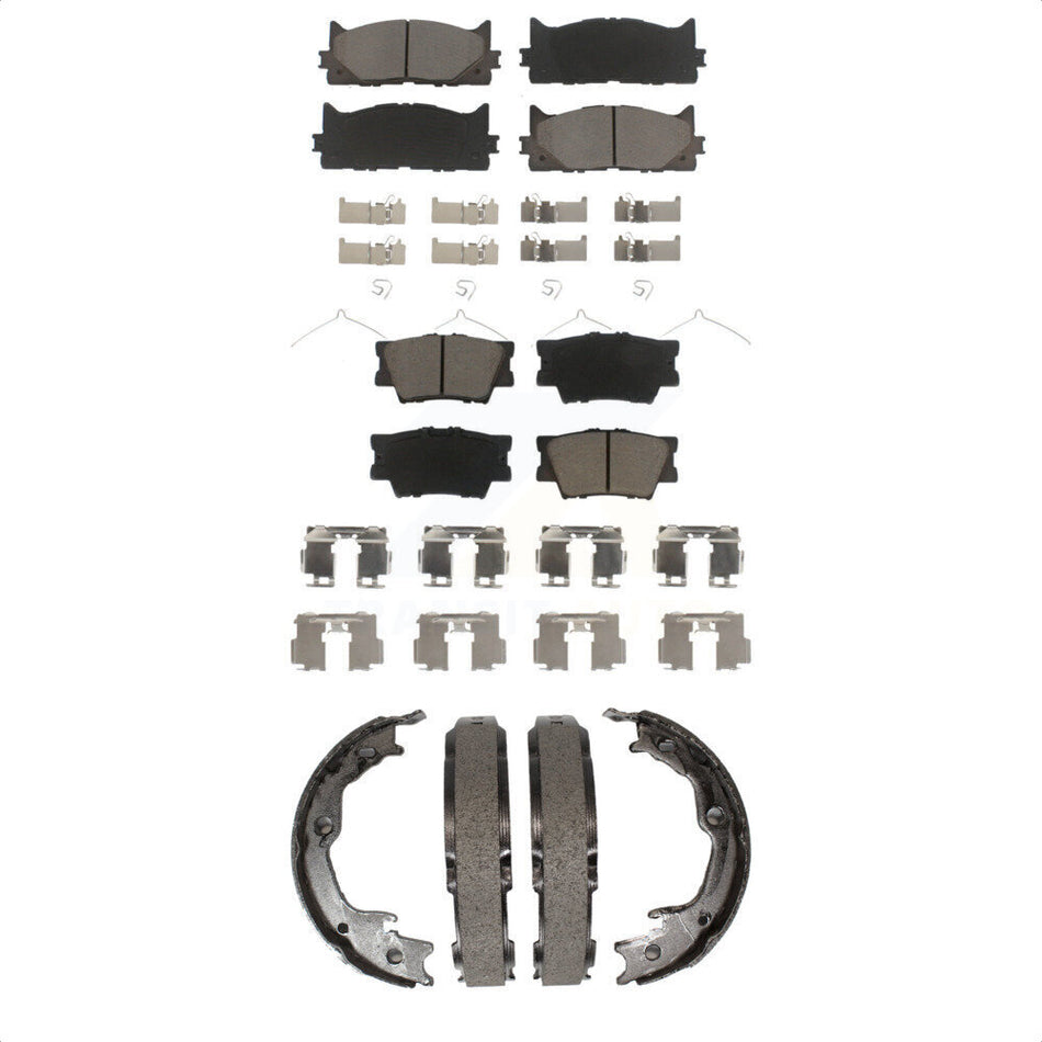 Front Rear Ceramic Brake Pads And Parking Shoes Kit For Toyota Camry Lexus ES350 Avalon ES300h KCN-100048