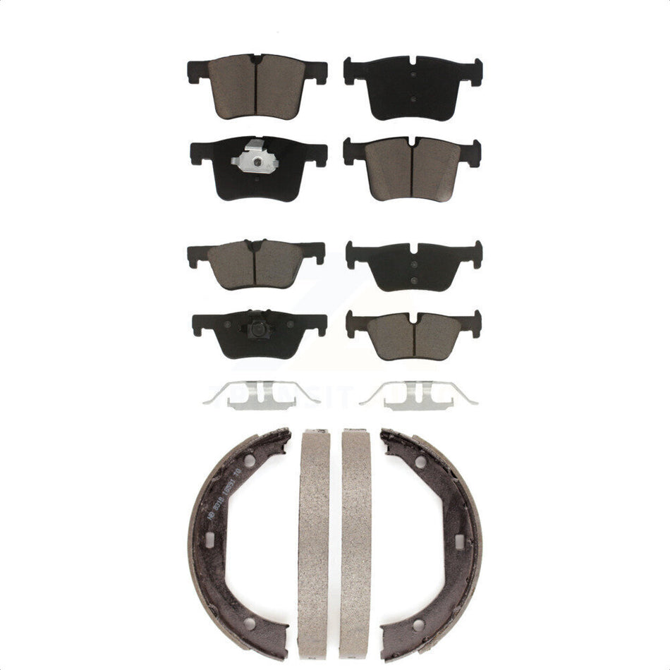 Front Rear Ceramic Brake Pads And Parking Shoes Kit For BMW 328i xDrive 330i 428i 430i Gran Coupe 320i GT 328d KCN-100056