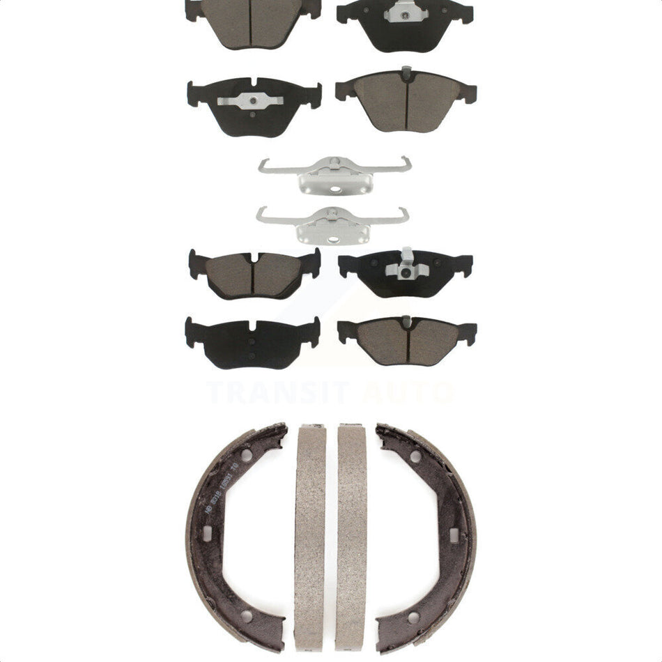 Front Rear Ceramic Brake Pads And Parking Shoes Kit For BMW 328i xDrive X1 328xi KCN-100060