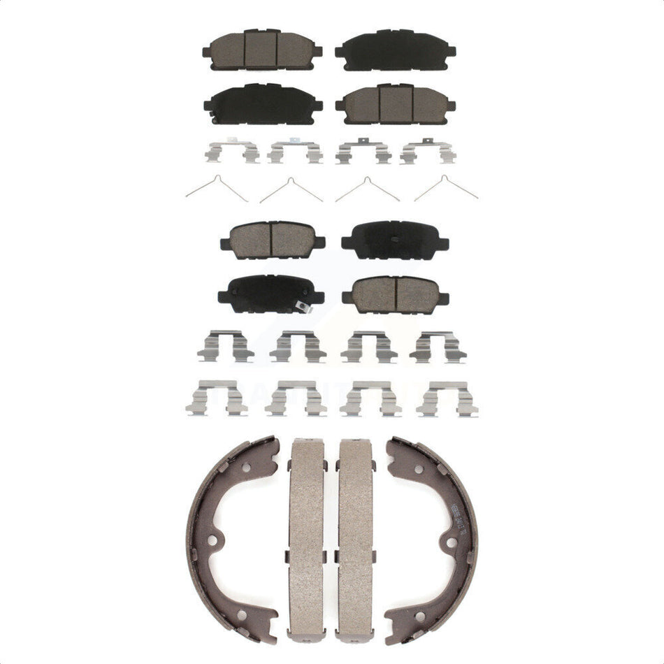 Front Rear Ceramic Brake Pads And Parking Shoes Kit For Nissan Quest KCN-100077