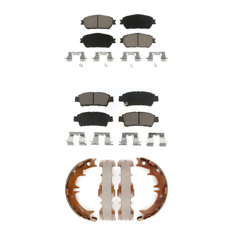 Front Rear Ceramic Brake Pads And Parking Shoes Kit For 2004-2010 Toyota Sienna KCN-100089