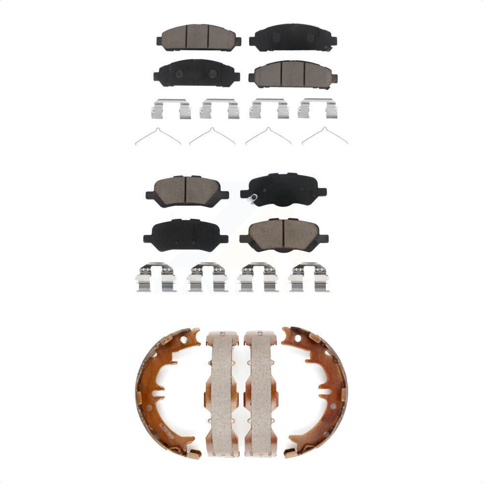 Front Rear Ceramic Brake Pads And Parking Shoes Kit For 2009-2016 Toyota Venza KCN-100090
