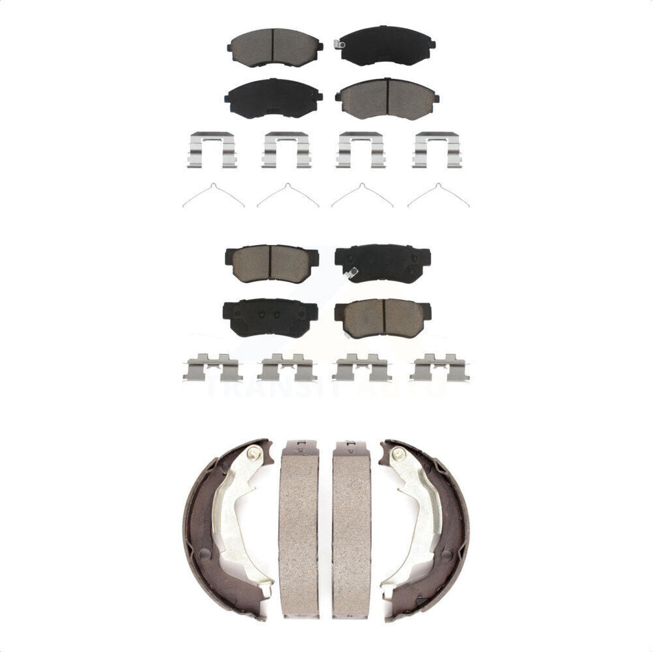 Front Rear Ceramic Brake Pads And Parking Shoes Kit For Hyundai Sonata Kia Optima KCN-100095