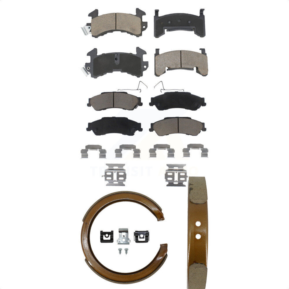 Front Rear Ceramic Brake Pads And Parking Shoes Kit For Chevrolet S10 GMC Sonoma KCN-100101
