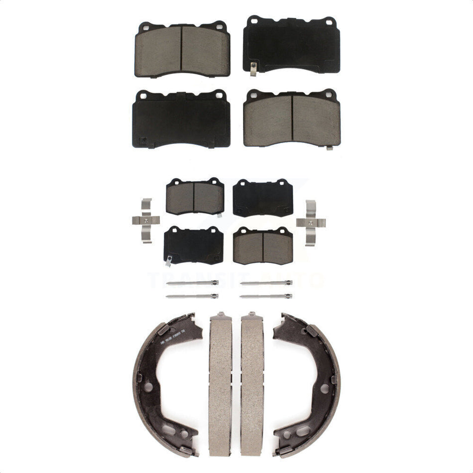 Front Rear Ceramic Brake Pads And Parking Shoes Kit For Hyundai Genesis Coupe KCN-100114