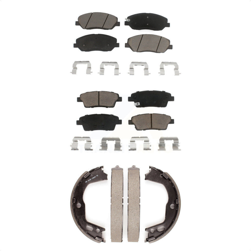 Front Rear Ceramic Brake Pads And Parking Shoes Kit For Hyundai Genesis 3.8L KCN-100115