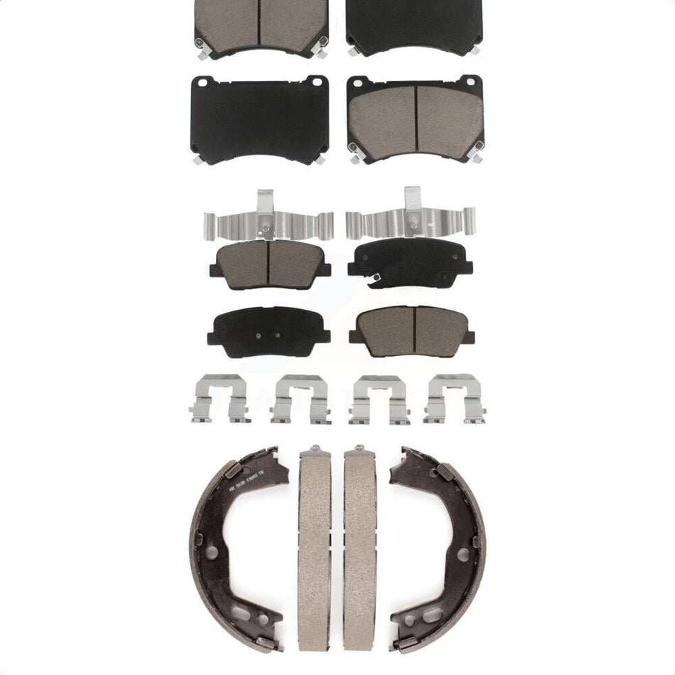 Front Rear Ceramic Brake Pads And Parking Shoes Kit For Hyundai Genesis Equus KCN-100118