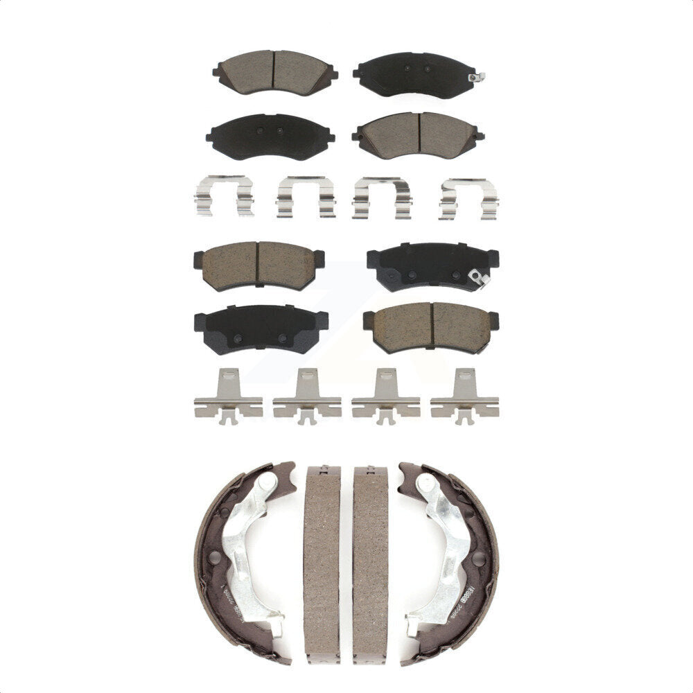 Front Rear Ceramic Brake Pads And Parking Shoes Kit For 2014-2015 Chevrolet Spark EV KCN-100120