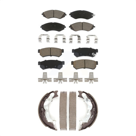 Front Rear Ceramic Brake Pads And Parking Shoes Kit For 2014-2015 Chevrolet Spark EV KCN-100120