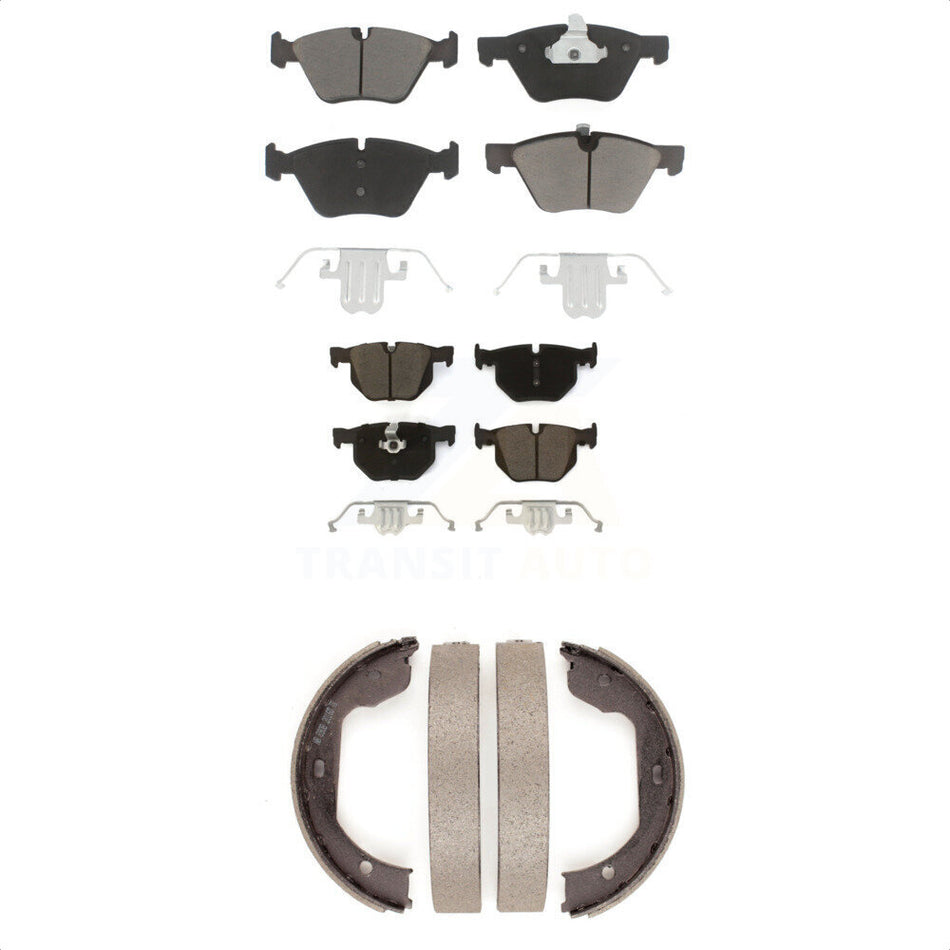 Front Rear Ceramic Brake Pads And Parking Shoes Kit For BMW 525i KCN-100153