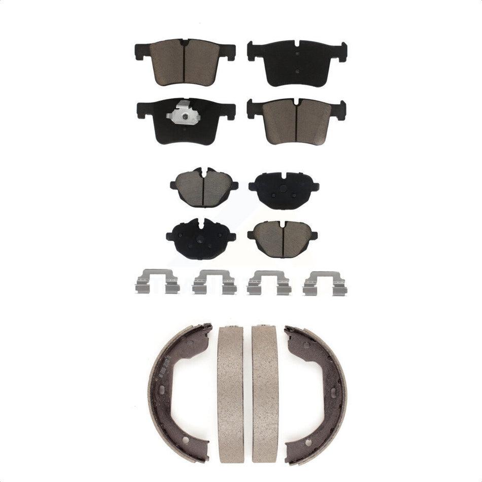 Front Rear Ceramic Brake Pads And Parking Shoes Kit For 2011 BMW X3 xDrive28i KCN-100154
