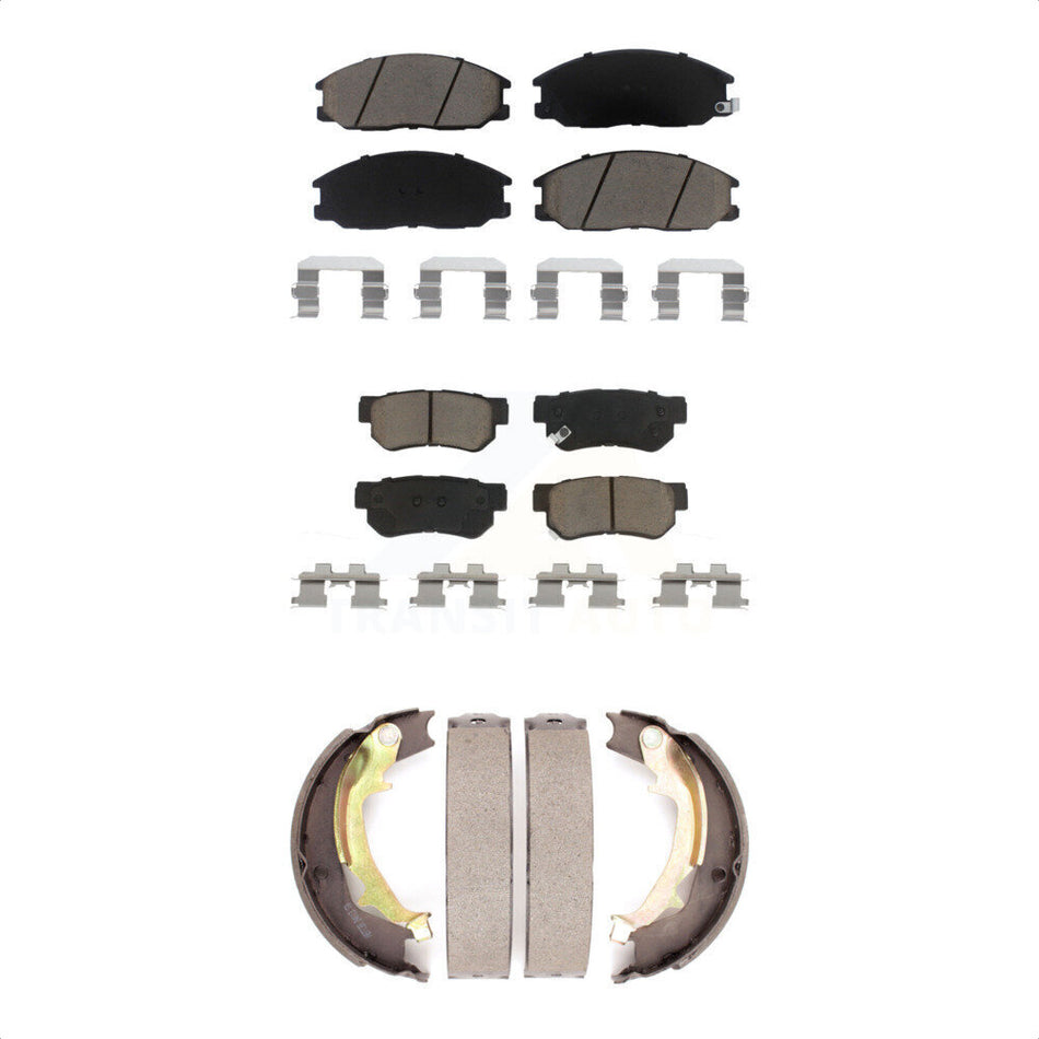 Front Rear Ceramic Brake Pads And Parking Shoes Kit For 2001-2006 Hyundai Santa Fe KCN-100156