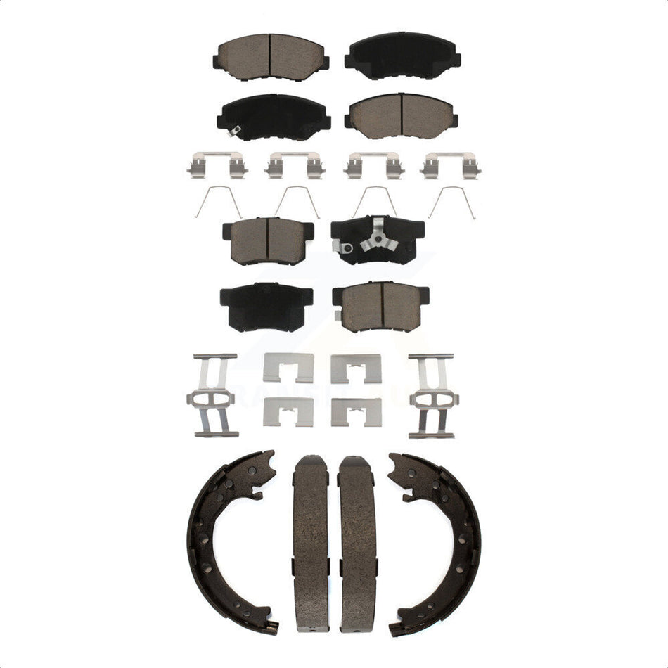 Front Rear Ceramic Brake Pads And Parking Shoes Kit For 2005-2006 Honda CR-V KCN-100166