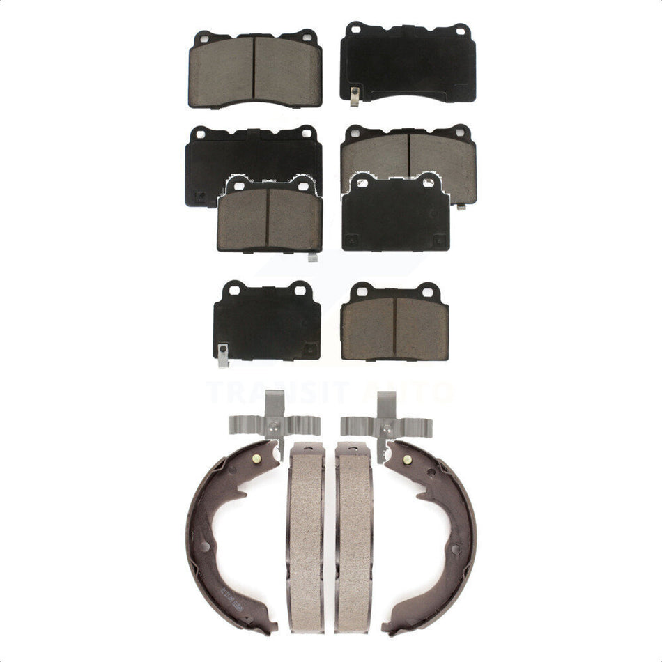 Front Rear Ceramic Brake Pads And Parking Shoes Kit For Mitsubishi Lancer KCN-100172