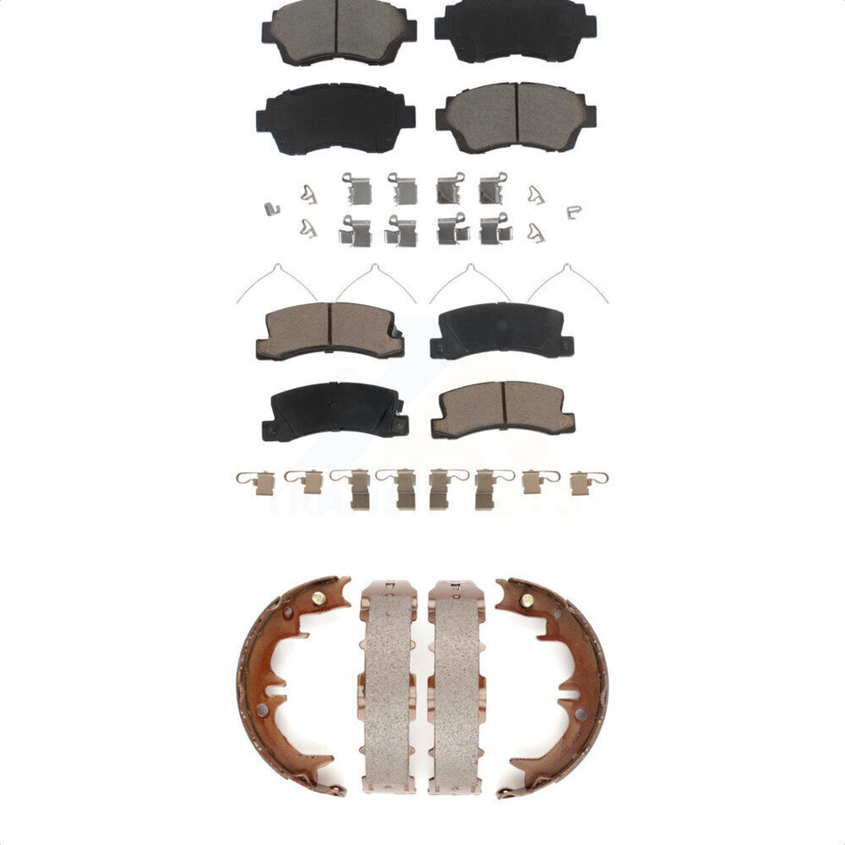 Front Rear Ceramic Brake Pads And Parking Shoes Kit For Toyota Camry Lexus ES300 Celica KCN-100180