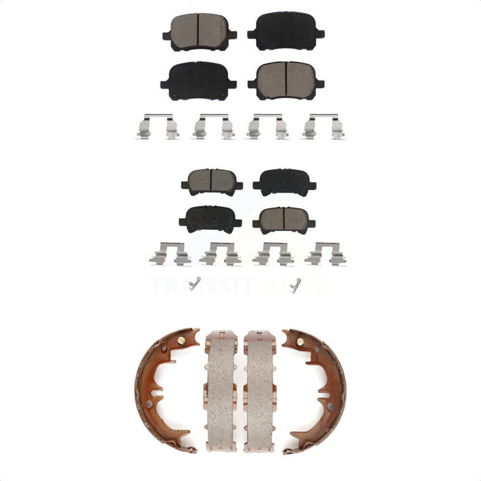 Front Rear Ceramic Brake Pads And Parking Shoes Kit For Toyota Camry Avalon Solara KCN-100181