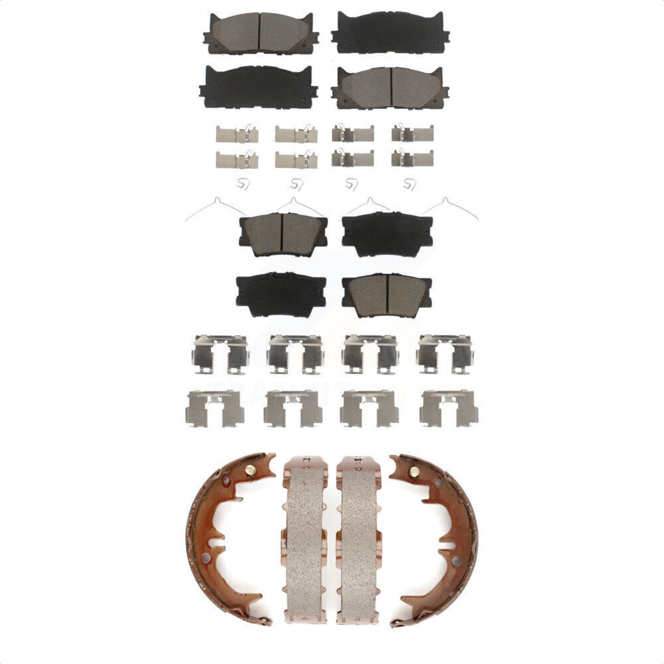 Front Rear Ceramic Brake Pads And Parking Shoes Kit For Toyota Camry Lexus ES350 Avalon KCN-100183