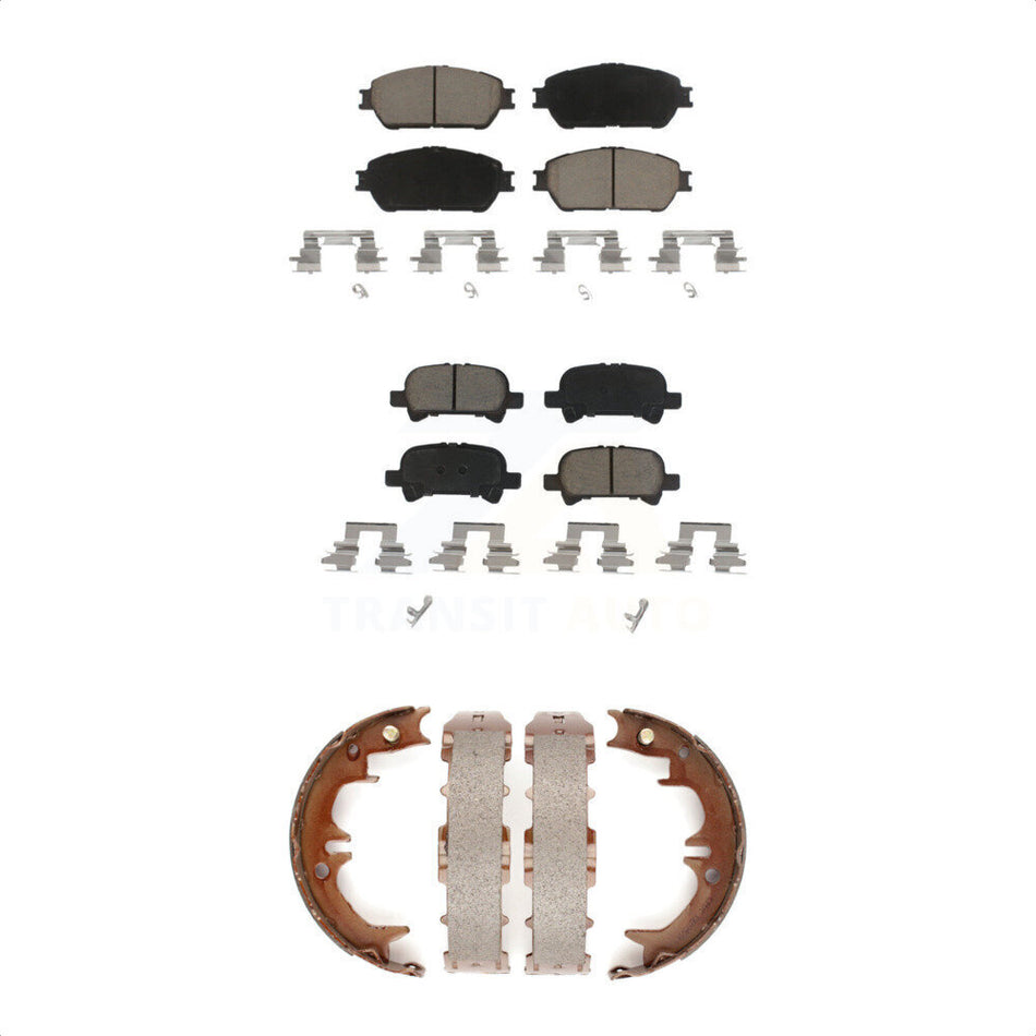 Front Rear Ceramic Brake Pads And Parking Shoes Kit For Toyota Camry Avalon Solara KCN-100184