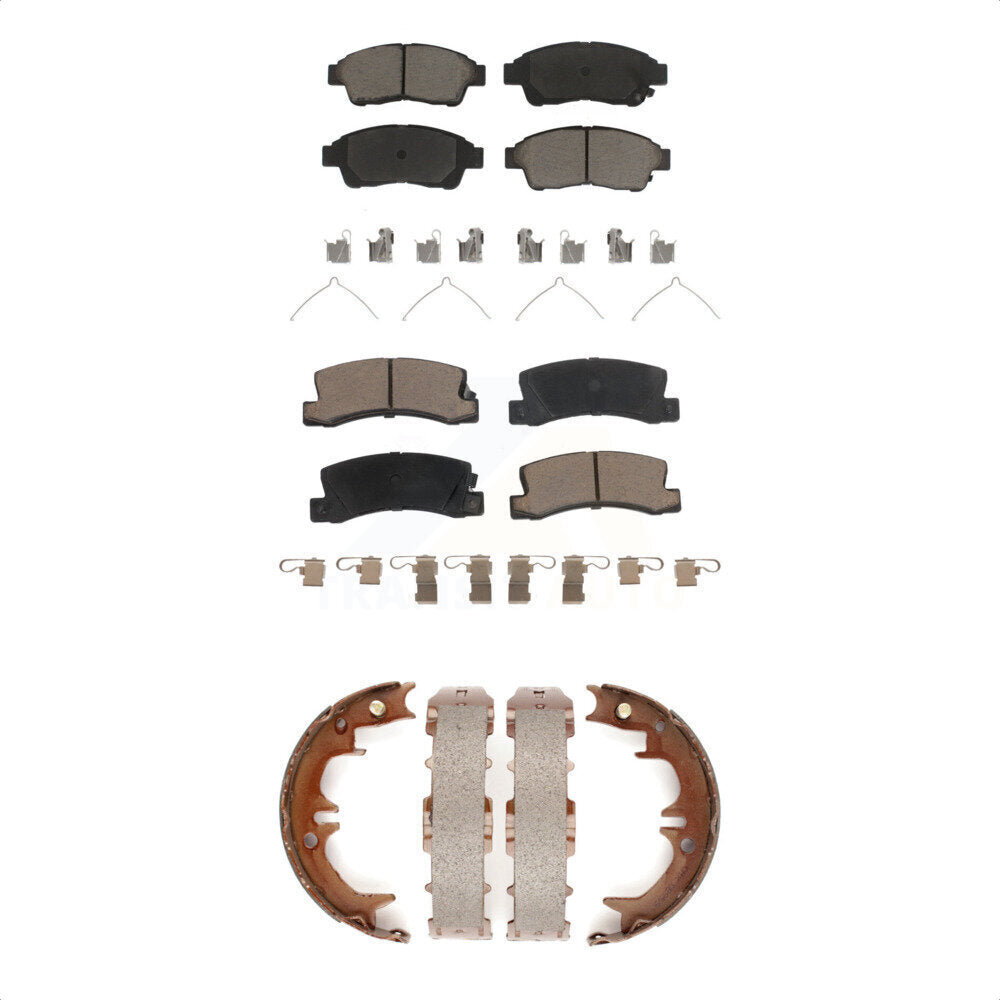 Front Rear Ceramic Brake Pads And Parking Shoes Kit For 1992-1999 Toyota Camry 2.2L KCN-100185