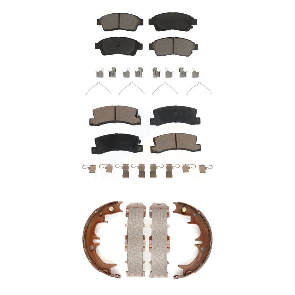 Front Rear Ceramic Brake Pads And Parking Shoes Kit For 1992-1999 Toyota Camry 2.2L KCN-100185