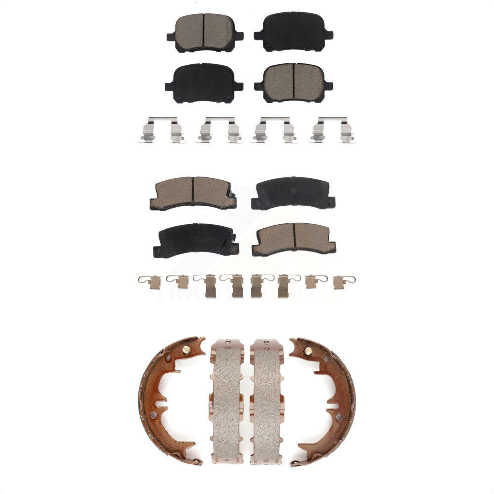 Front Rear Ceramic Brake Pads Parking Shoes Kit For Toyota Camry Lexus RX300 Solara ES300 KCN-100186