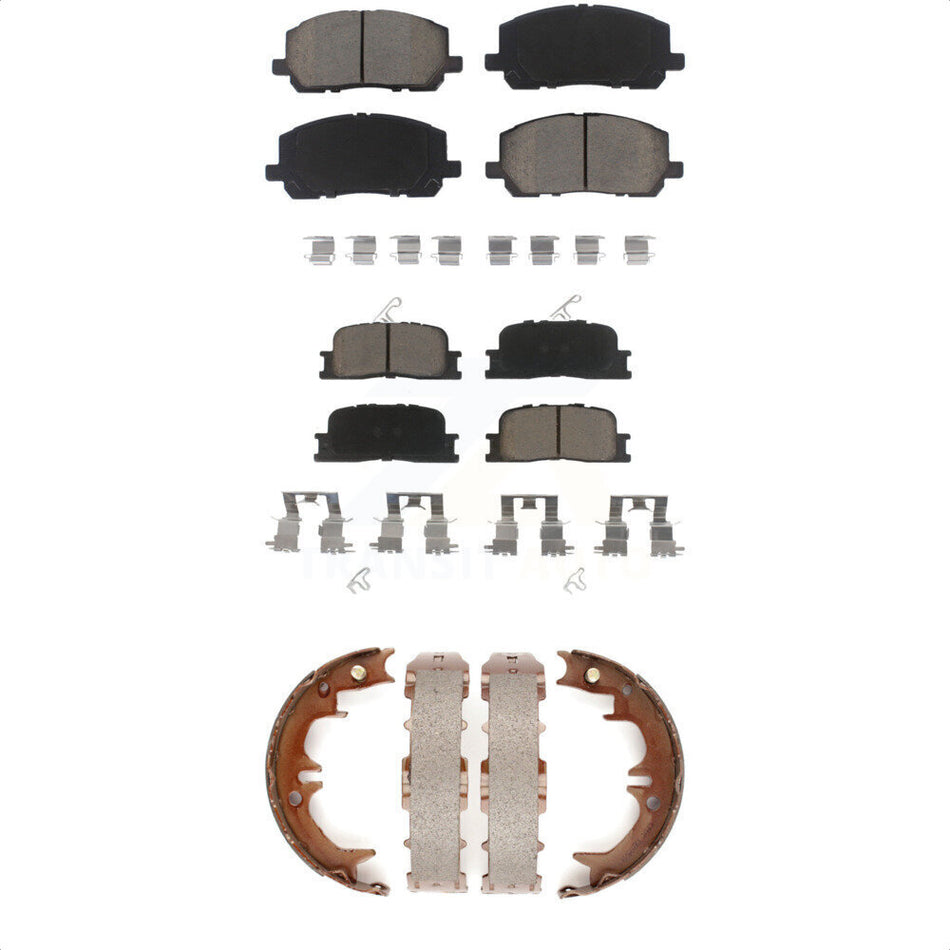 Front Rear Ceramic Brake Pads And Parking Shoes Kit For 2001-2003 Toyota Highlander KCN-100187