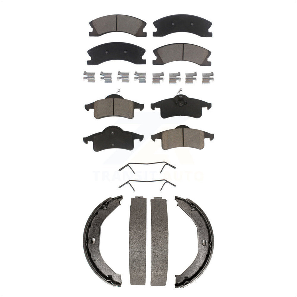 Front Rear Ceramic Brake Pads And Parking Shoes Kit For Jeep Grand Cherokee KCN-100210