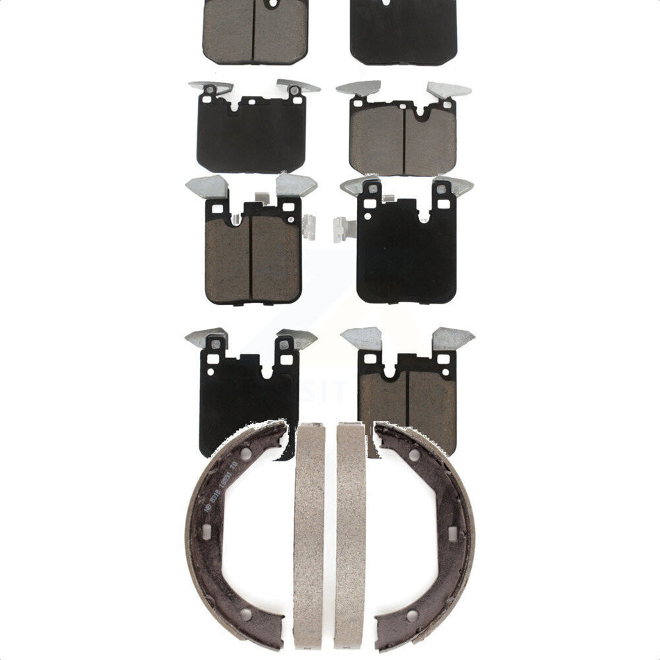 Front Rear Ceramic Brake Pads And Parking Shoes Kit For BMW 428i 330i xDrive 335i 328i M4 430i Gran Coupe M3 435i 340i 440i M2 GT ActiveHybrid 3 KCN-100229