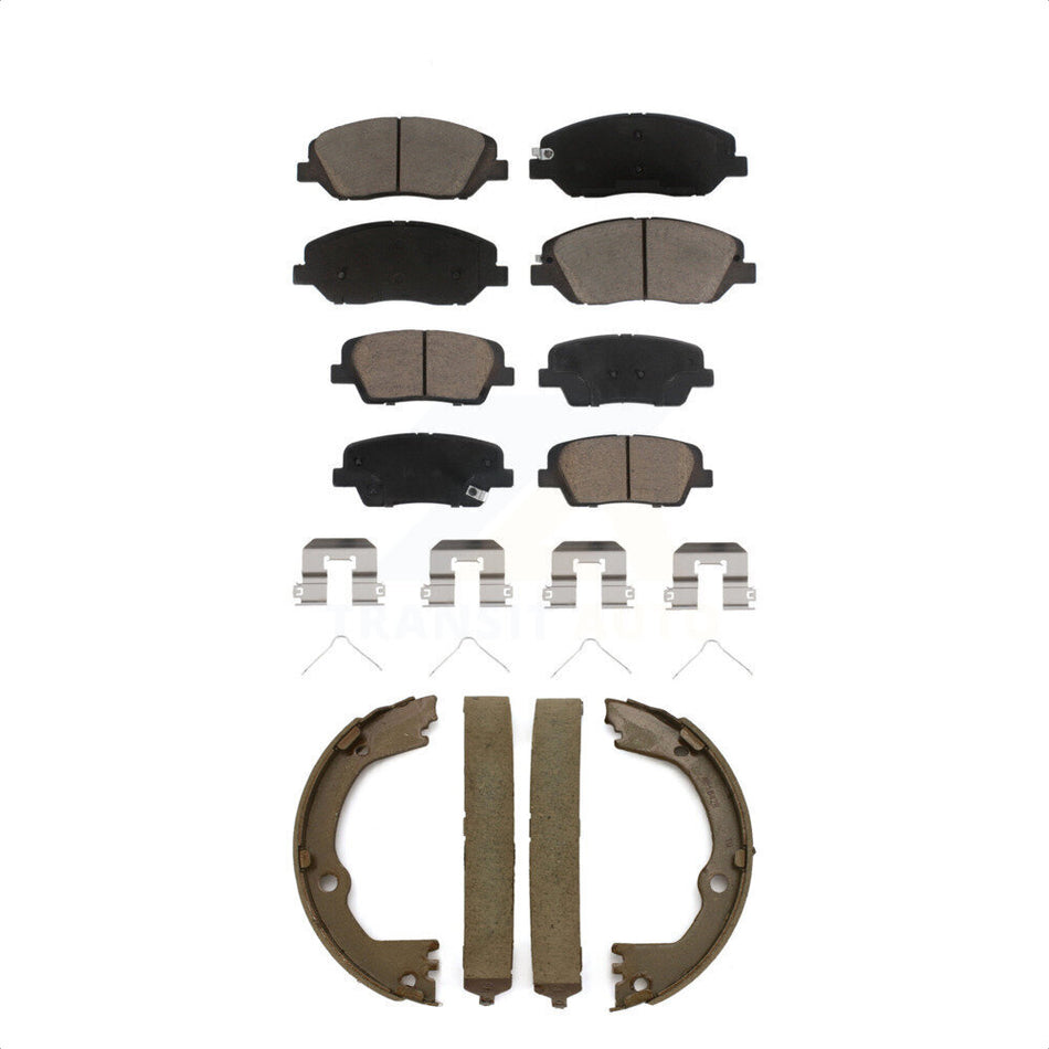 Front Rear Ceramic Brake Pads And Parking Shoes Kit For Hyundai Santa Fe XL KCN-100238