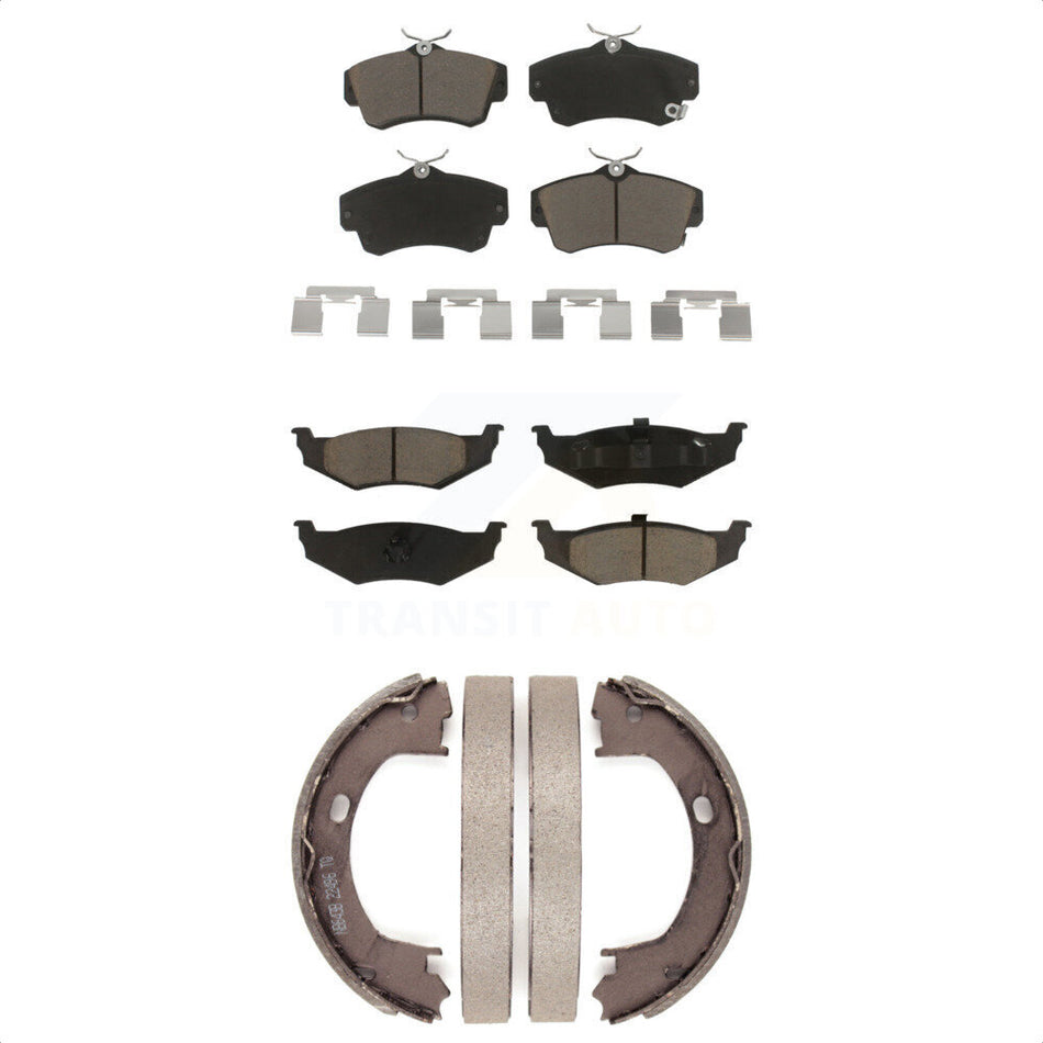 Front Rear Ceramic Brake Pads And Parking Shoes Kit For Chrysler PT Cruiser Dodge Neon KCN-100249