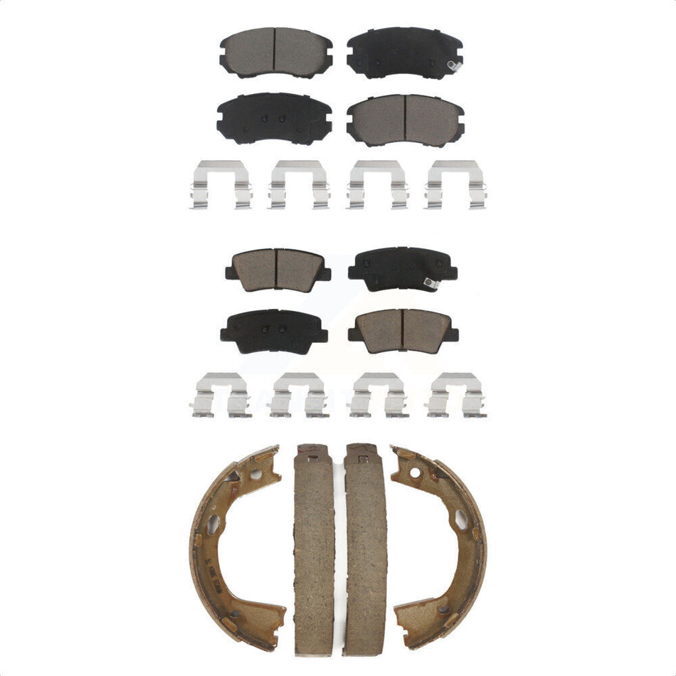 Front Rear Ceramic Brake Pads And Parking Shoes Kit For 2010-2011 Hyundai Azera KCN-100265