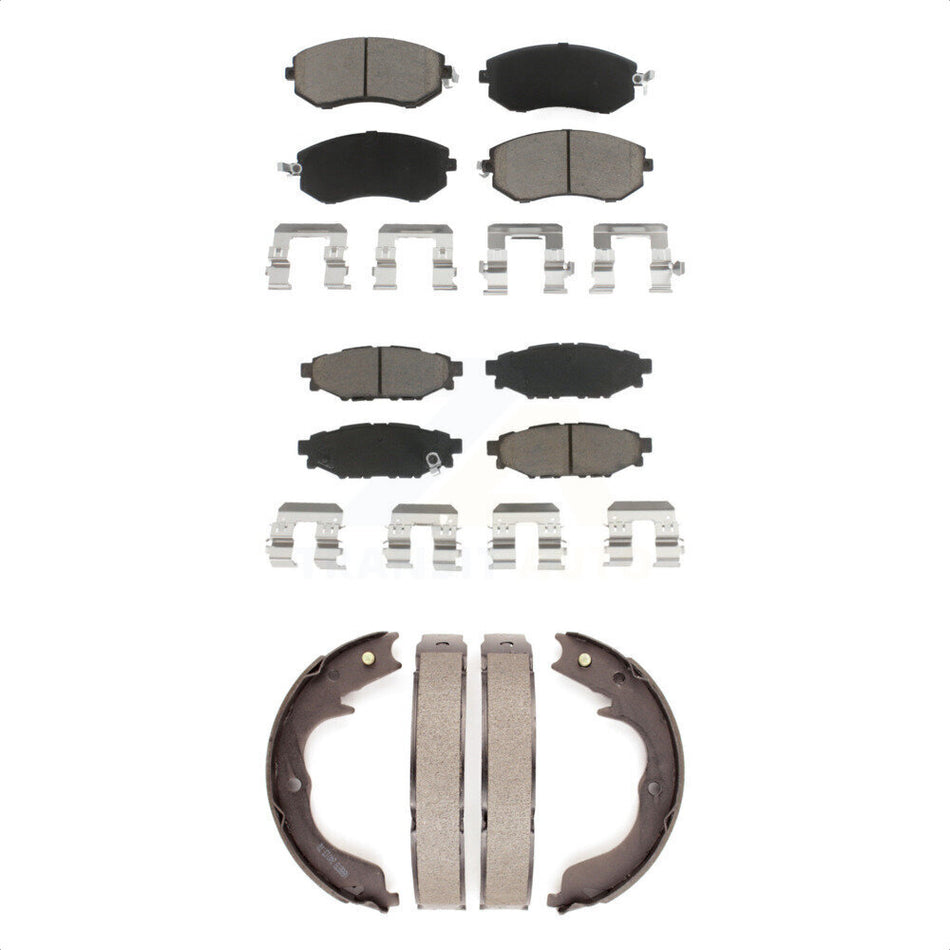 Front Rear Ceramic Brake Pads And Parking Shoes Kit For Subaru Impreza Forester KCN-100279