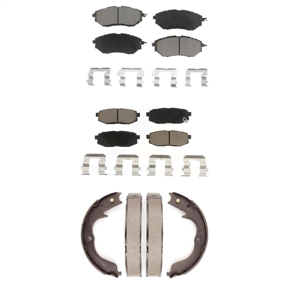 Front Rear Ceramic Brake Pads And Parking Shoes Kit For Subaru Outback Legacy KCN-100280