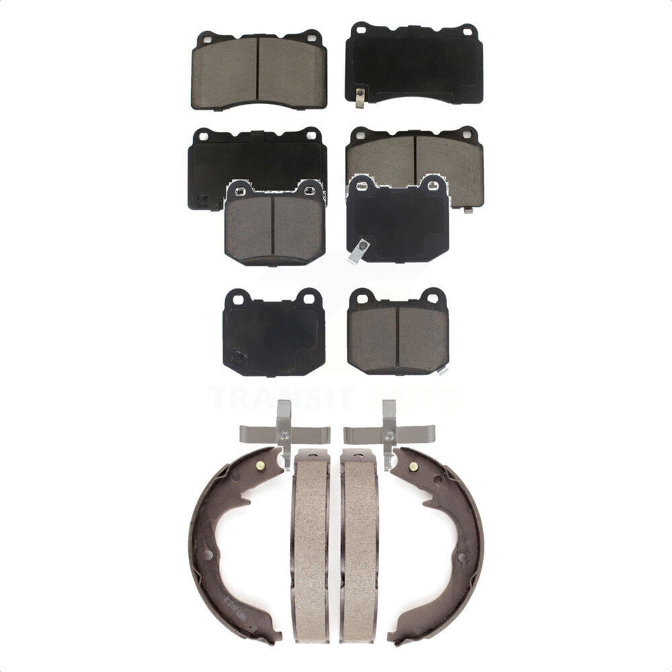 Front Rear Ceramic Brake Pads And Parking Shoes Kit For Subaru Impreza KCN-100282