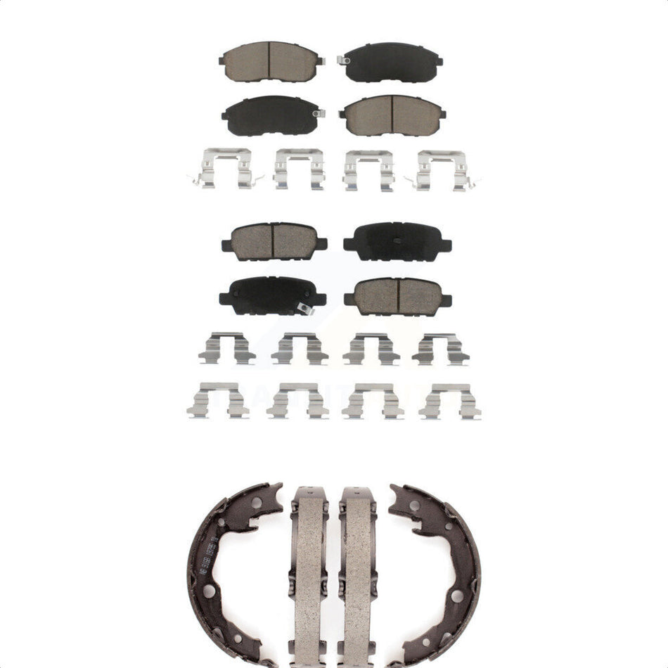 Front Rear Ceramic Brake Pads And Parking Shoes Kit For Nissan Sentra Juke KCN-100293