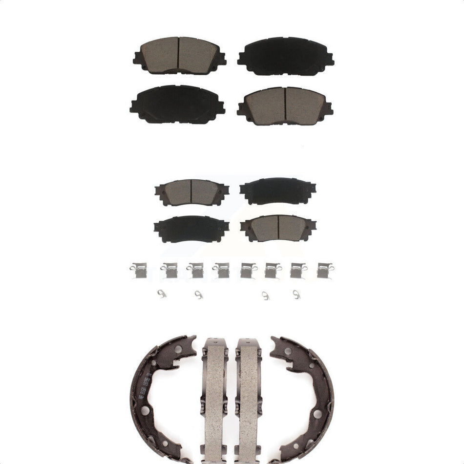 Front Rear Ceramic Brake Pads And Parking Shoes Kit For Toyota Camry KCN-100300