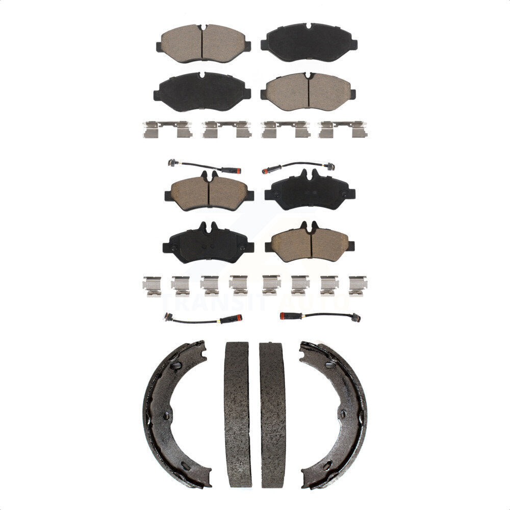 Front Rear Ceramic Brake Pads And Parking Shoes Kit For Sprinter 2500 Mercedes-Benz Dodge KCN-100303