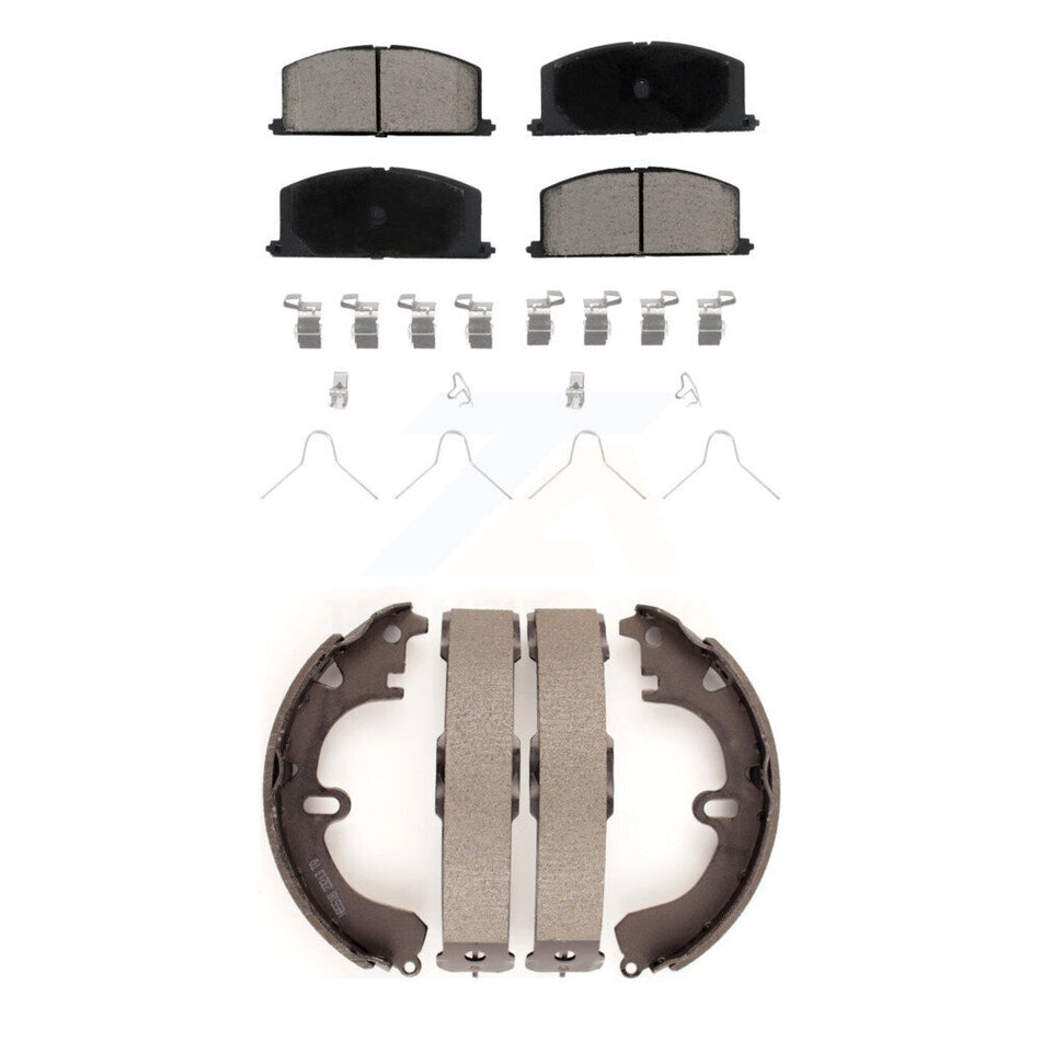 Front Rear Ceramic Brake Pads And Drum Shoes Kit For Toyota Corolla Celica Camry Tercel KCN-100307