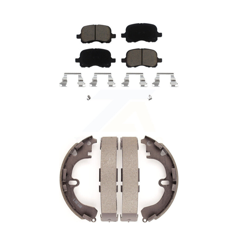 Front Rear Ceramic Brake Pads And Drum Shoes Kit For Toyota Corolla Chevrolet Prizm KCN-100308