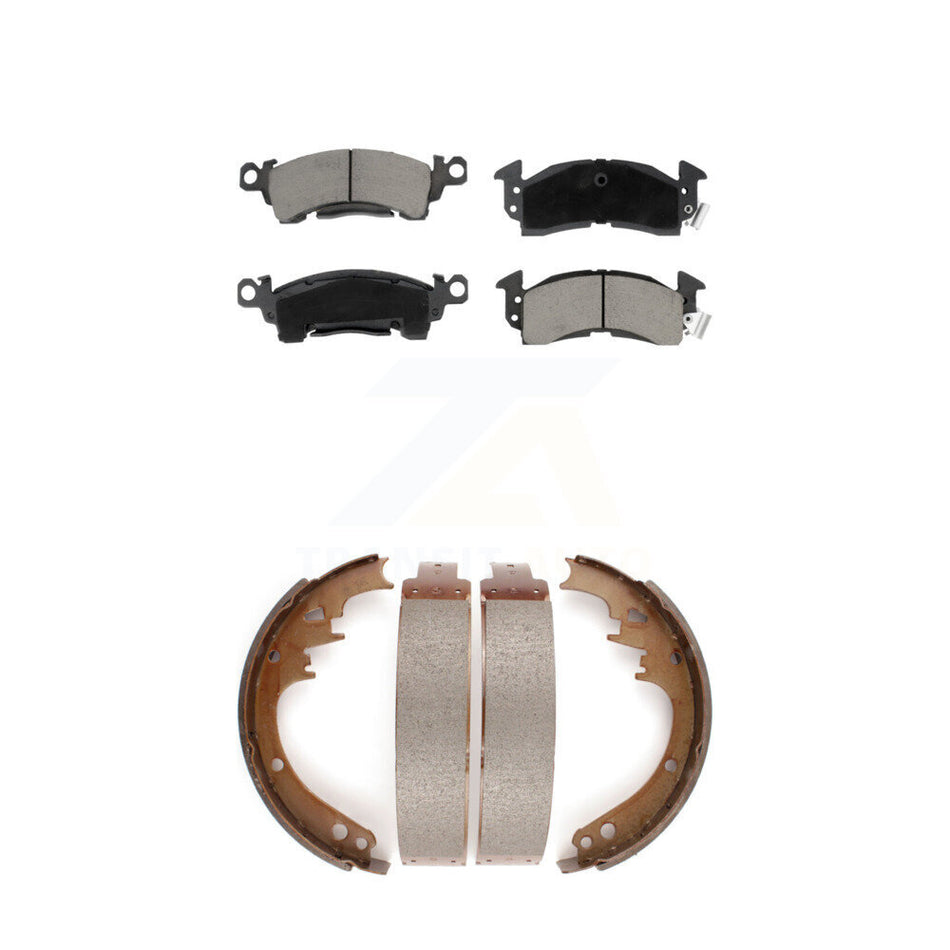 Front Rear Ceramic Brake Pads Drum Shoe Kit For Cadillac Chevrolet Caprice Buick Brougham KCN-100320