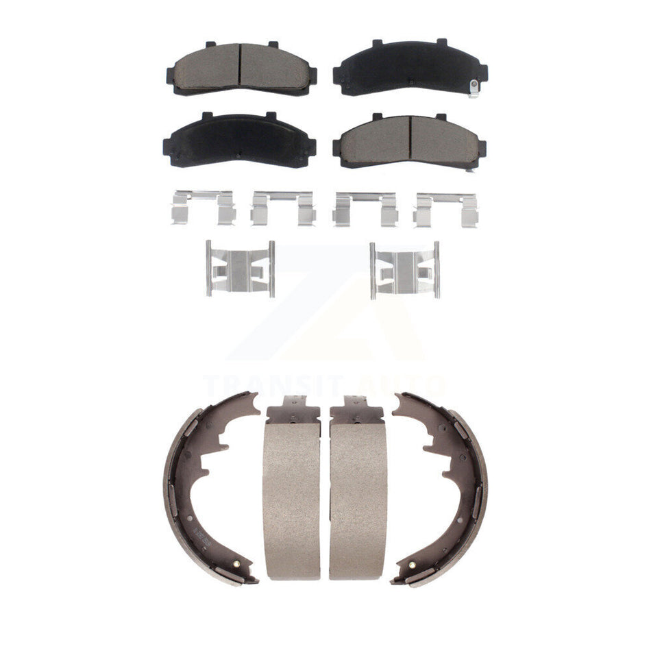 Front Rear Ceramic Brake Pads And Drum Shoes Kit For Ford Ranger Mazda B3000 B2300 B2500 B4000 KCN-100326