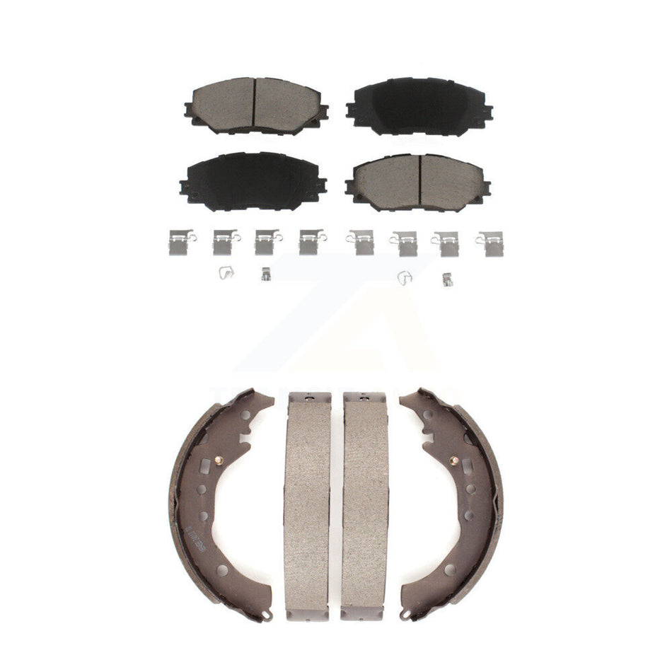 Front Rear Ceramic Brake Pads And Drum Shoes Kit For Toyota Corolla Scion xD KCN-100329