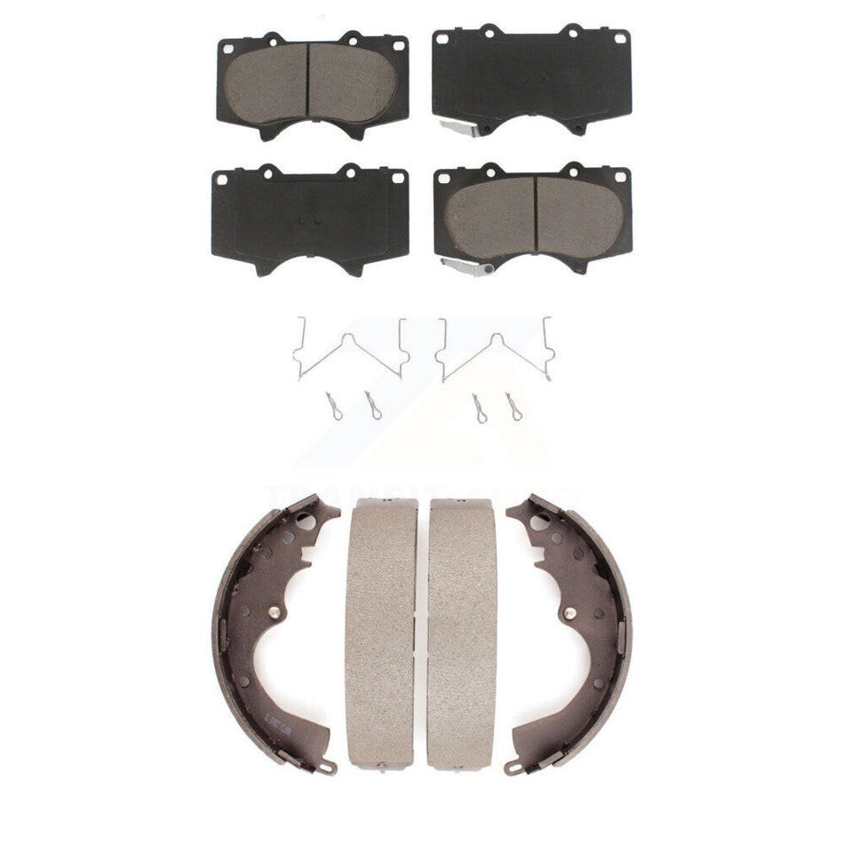Front Rear Ceramic Brake Pads And Drum Shoes Kit For Toyota Tacoma KCN-100336