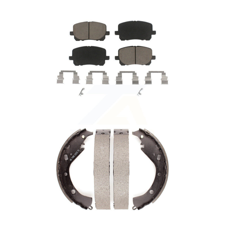 Front Rear Ceramic Brake Pads And Drum Shoes Kit For 2003-2006 Toyota Matrix Pontiac Vibe AWD KCN-100339