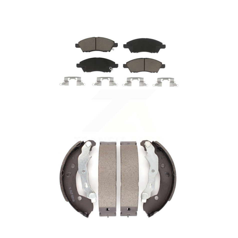 Front Rear Ceramic Brake Pads And Drum Shoes Kit For Nissan Versa Note Micra KCN-100353