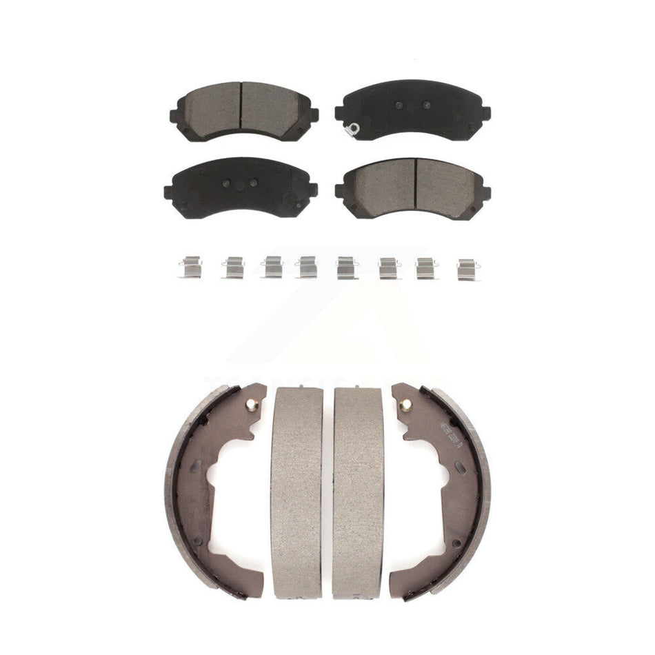 Front Rear Ceramic Brake Pads And Drum Shoes Kit For 2001-2005 Pontiac Aztek KCN-100357