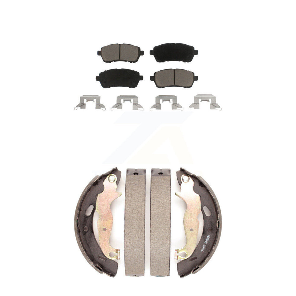Front Rear Ceramic Brake Pads And Drum Shoes Kit For Ford Fiesta KCN-100361