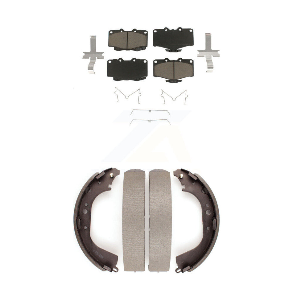 Front Rear Ceramic Brake Pads And Drum Shoes Kit For Toyota 4Runner Pickup Tacoma KCN-100384