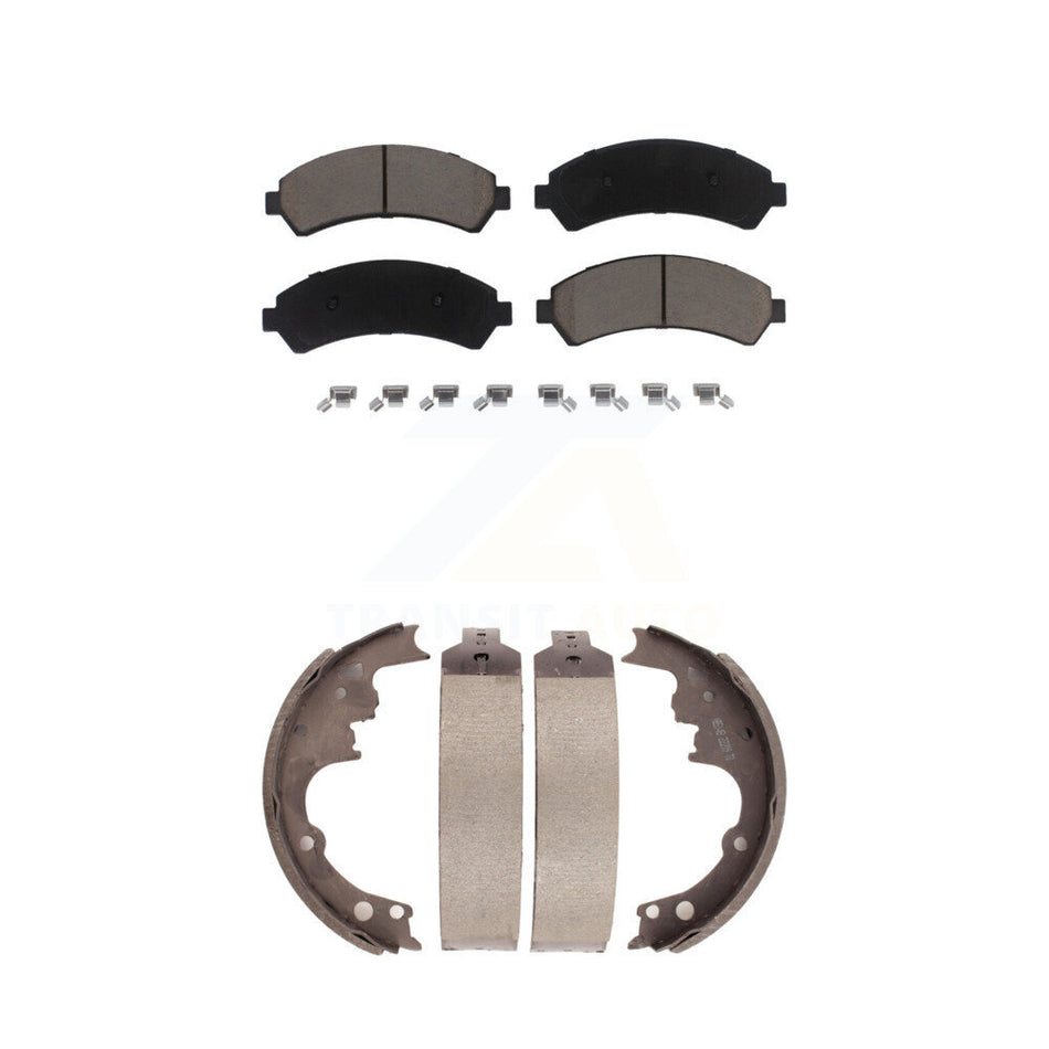Front Rear Ceramic Brake Pads And Drum Shoes Kit For Chevrolet S10 Blazer GMC Jimmy 4WD KCN-100389