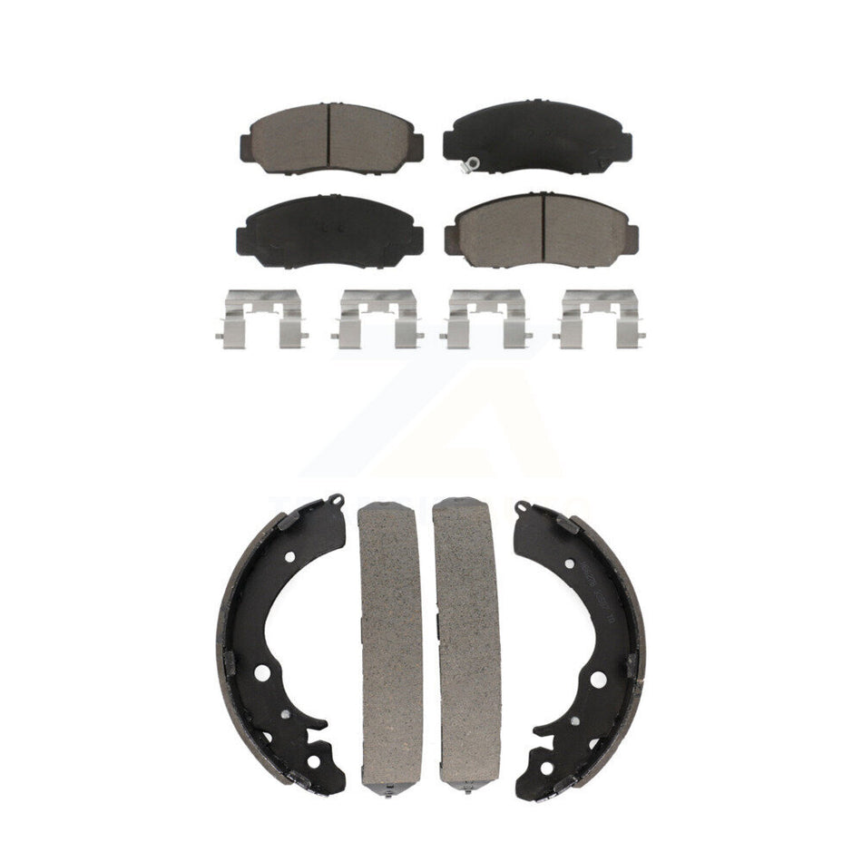 Front Rear Ceramic Brake Pads And Drum Shoes Kit For Honda Accord Civic KCN-100398